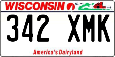 WI license plate 342XMK