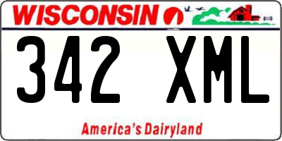 WI license plate 342XML
