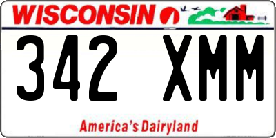 WI license plate 342XMM