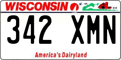 WI license plate 342XMN