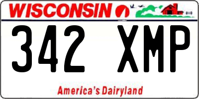 WI license plate 342XMP