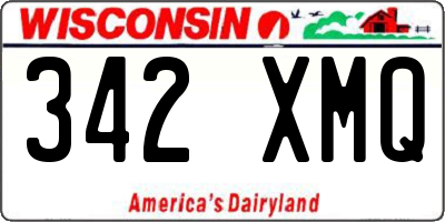 WI license plate 342XMQ