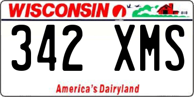WI license plate 342XMS