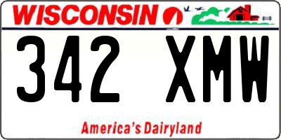 WI license plate 342XMW
