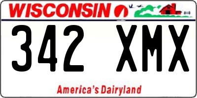 WI license plate 342XMX