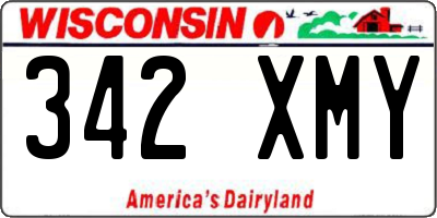 WI license plate 342XMY
