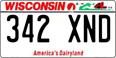 WI license plate 342XND