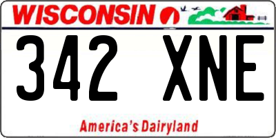 WI license plate 342XNE