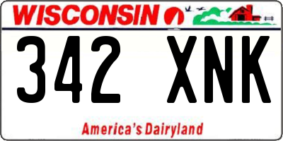 WI license plate 342XNK