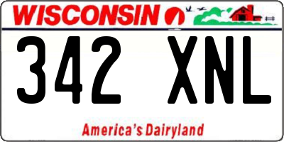 WI license plate 342XNL