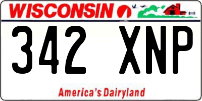 WI license plate 342XNP