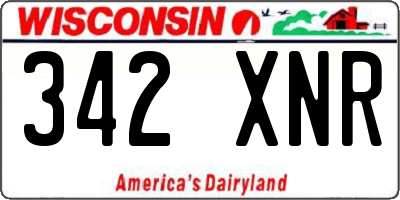 WI license plate 342XNR