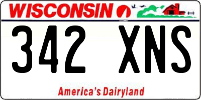 WI license plate 342XNS