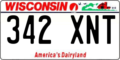 WI license plate 342XNT