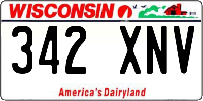 WI license plate 342XNV