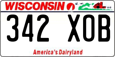 WI license plate 342XOB