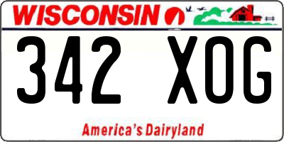 WI license plate 342XOG