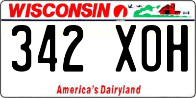 WI license plate 342XOH