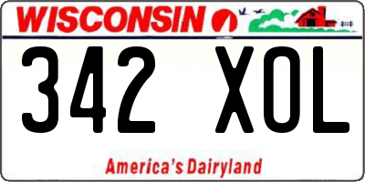 WI license plate 342XOL