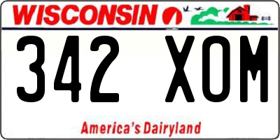 WI license plate 342XOM