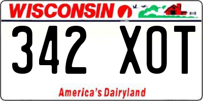 WI license plate 342XOT