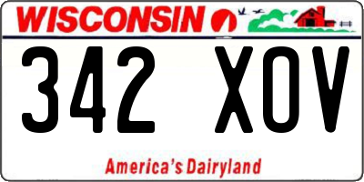 WI license plate 342XOV