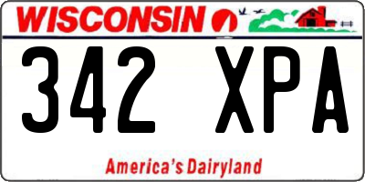 WI license plate 342XPA