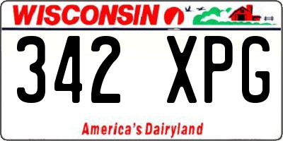 WI license plate 342XPG