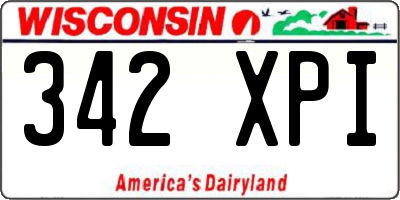 WI license plate 342XPI