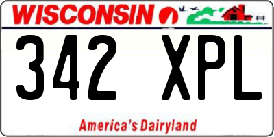 WI license plate 342XPL