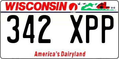 WI license plate 342XPP