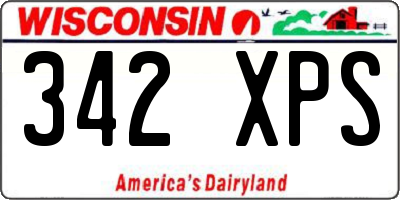 WI license plate 342XPS