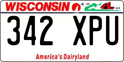 WI license plate 342XPU