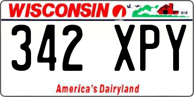 WI license plate 342XPY