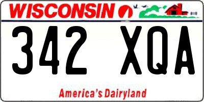 WI license plate 342XQA