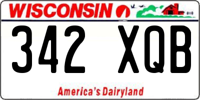 WI license plate 342XQB