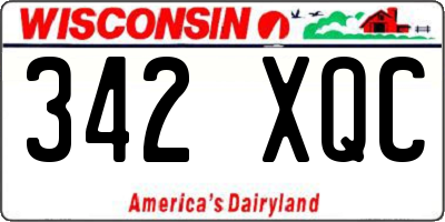 WI license plate 342XQC