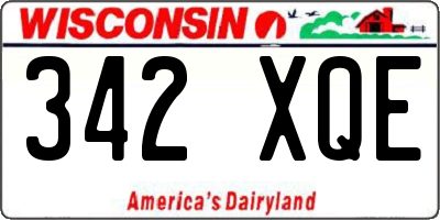 WI license plate 342XQE