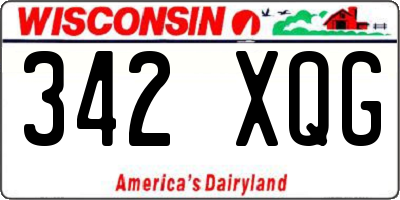 WI license plate 342XQG