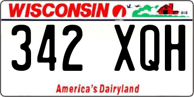 WI license plate 342XQH
