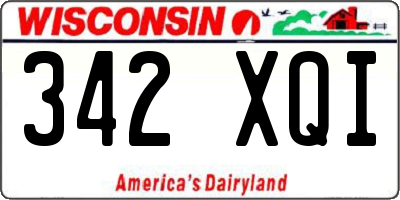WI license plate 342XQI