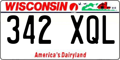 WI license plate 342XQL