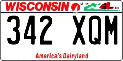 WI license plate 342XQM