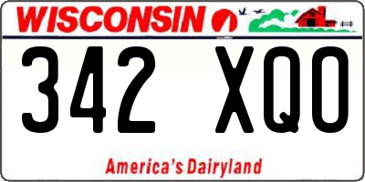WI license plate 342XQO