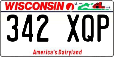 WI license plate 342XQP