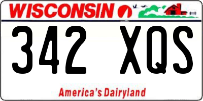WI license plate 342XQS