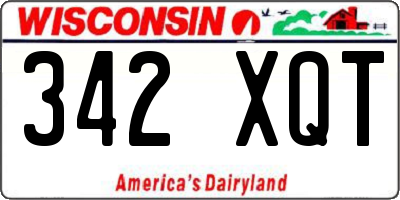 WI license plate 342XQT