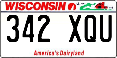 WI license plate 342XQU
