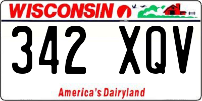 WI license plate 342XQV
