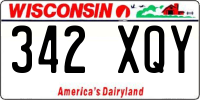 WI license plate 342XQY